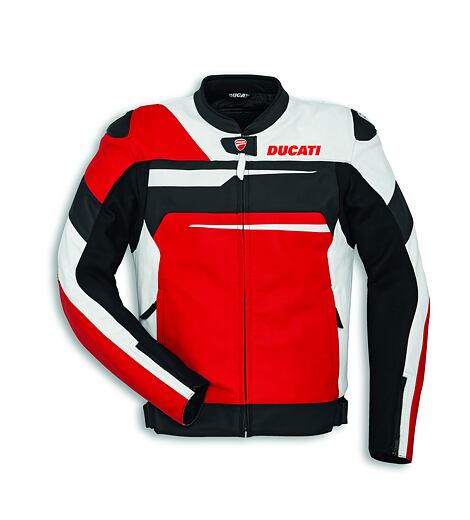Kožená bunda Ducati Speed Evo C1 červená-bílá-černá