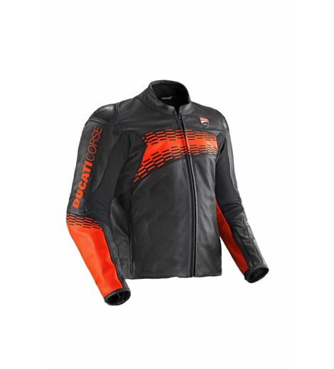 Kožená bunda Ducati Corse C7 perforovaná černá