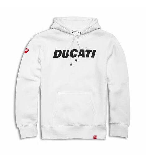 Mikina Ducati Essential s kapucí bílá