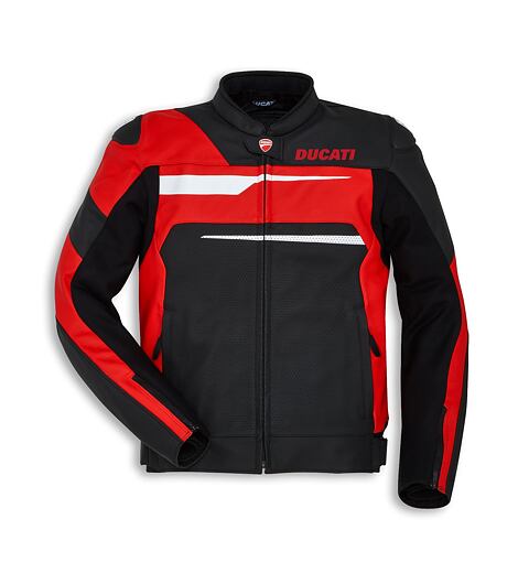 Kožená bunda Ducati Speed Evo C1 černo-červená
