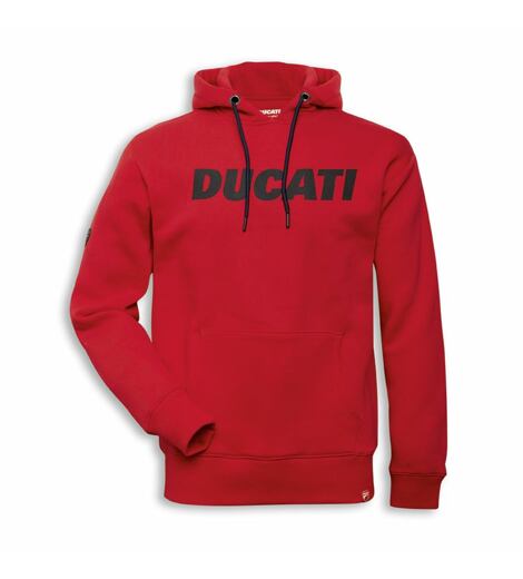 Mikina Ducati Logo s kapucí červená